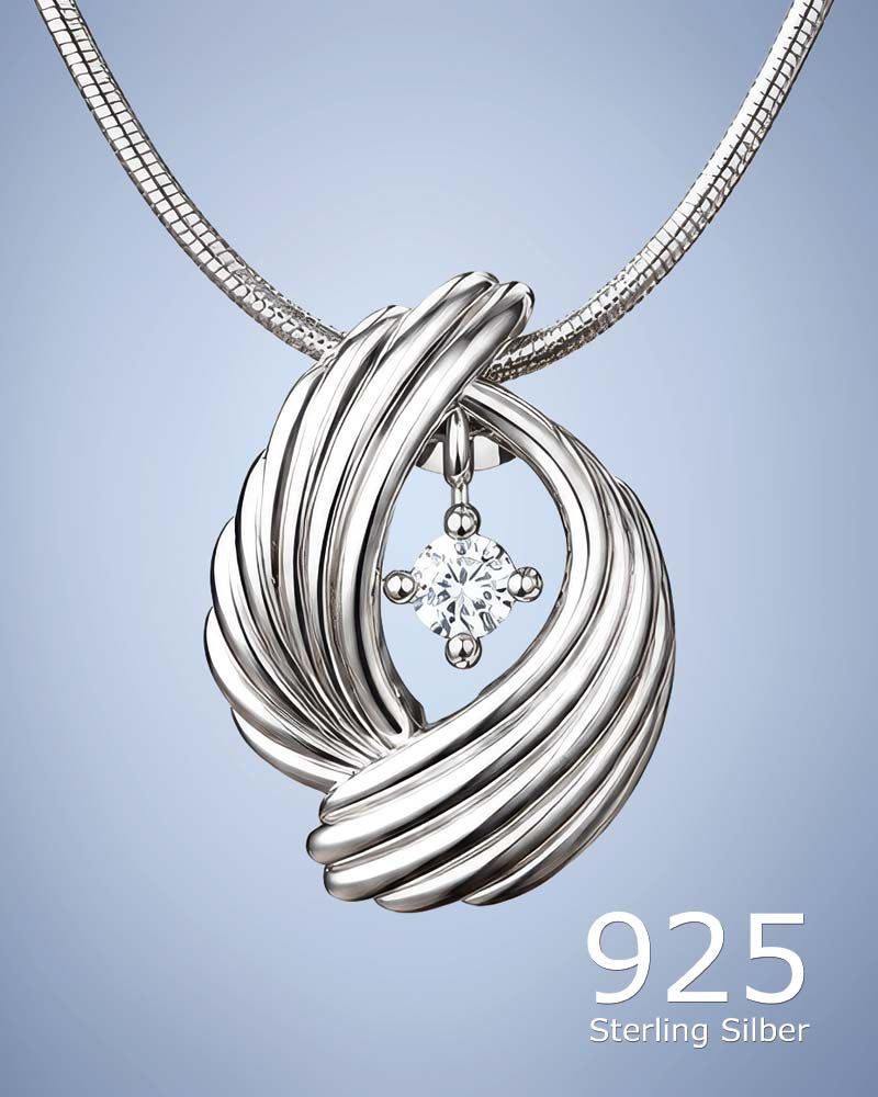 Evrah Anhänger 17x12 mm Sterling Silber rhodiniert Zirkonia