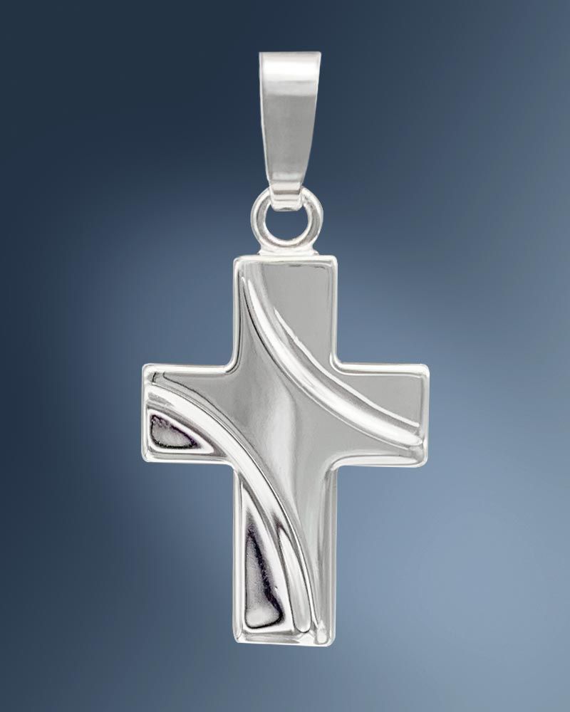 Kreuz Anhänger Silber geschwungen 11 x 15 mm
