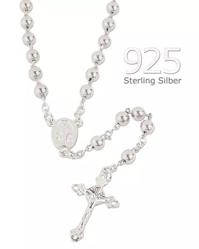 Rosenkranz, echt Silber, kleine Perle mit 5 mm Ø