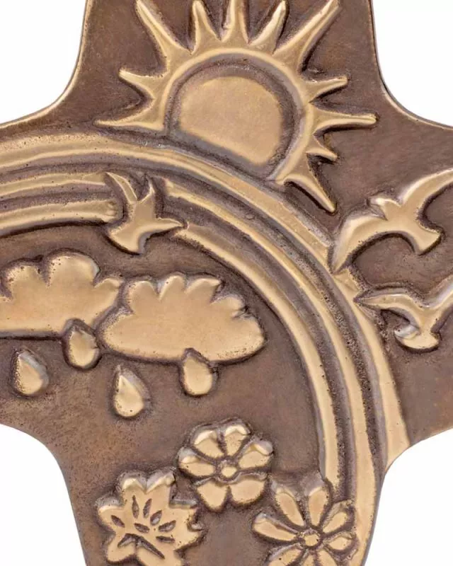 Kommunionkreuz 8 x 9,5 cm Bronze "Gottes Schöpfung"