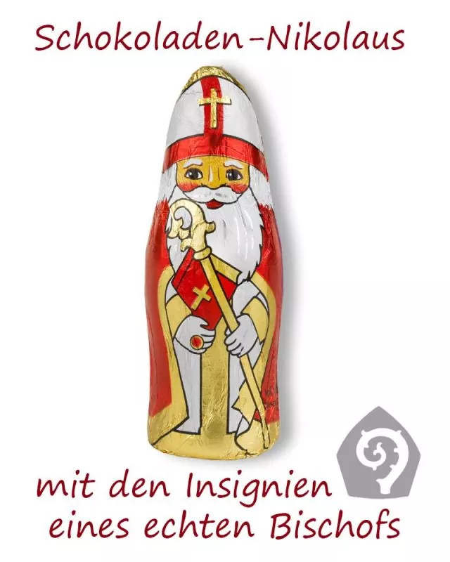 24 Stück Nikolaus 7 cm hoch aus leckerer Schokolade