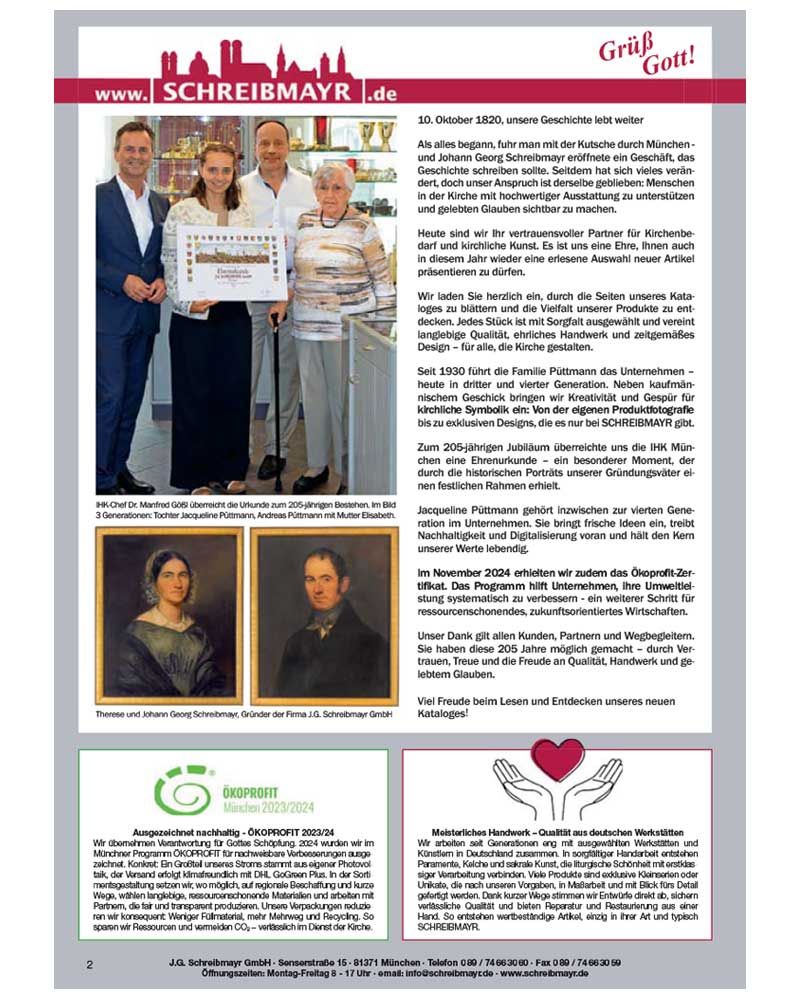 SCHREIBMAYR 2026/27 Kirchenbedarf Hauptkatalog