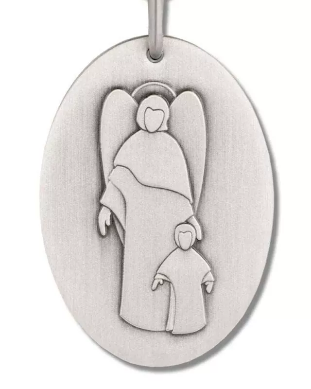 Schlüsselanhänger 4 x 3 cm Schutzengel mit Kind