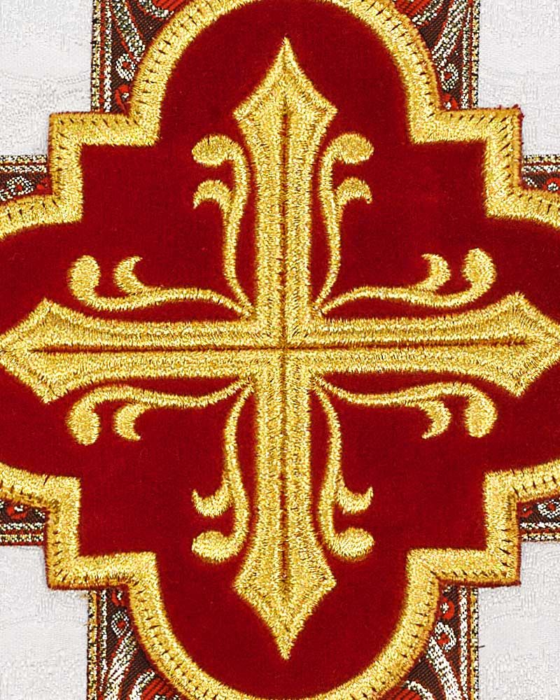 Segensvelum Damst weiß 300 x 50 cm Kreuz bestickt