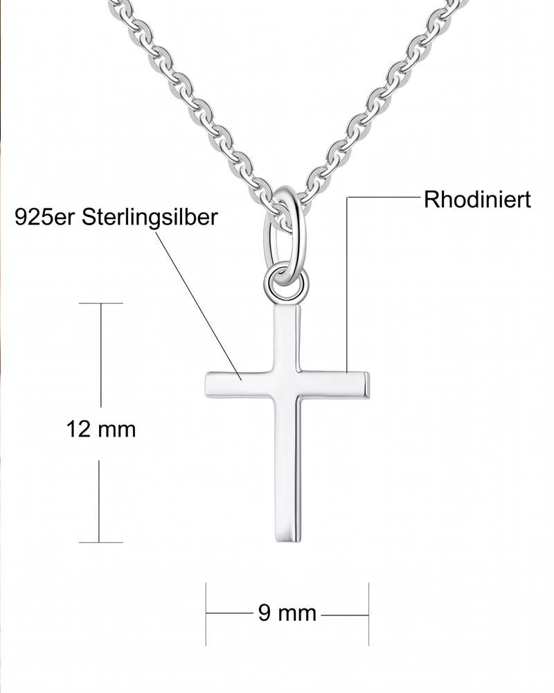Kreuzanhänger 9x13 mm 925 Sterling Silber mit Kette