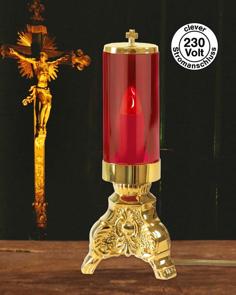 Standewiglicht 25,5 x 10 cm elektr. Messing vergoldet