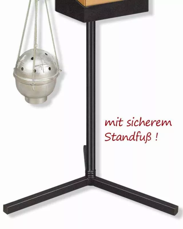 Rauchfaßständer aus Stahl schwarz, 128 cm hoch