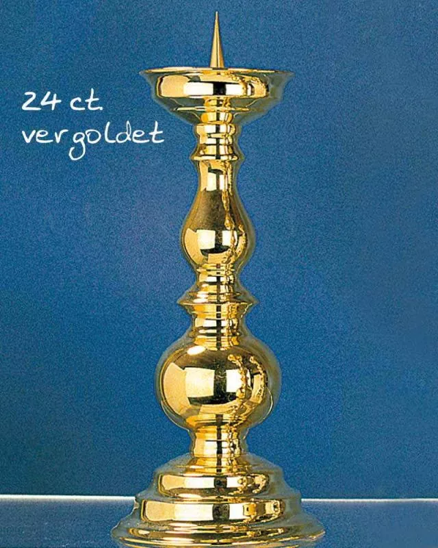 Standleuchter 25 cm hoch Messing 24 ct. vergoldet