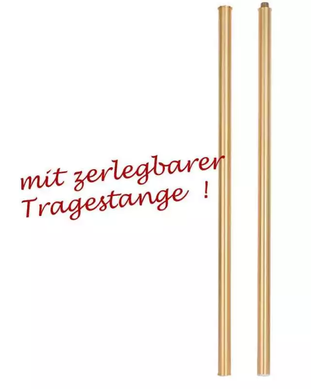 Vortragekreuz 65 x 42 cm vergoldet, mit Stange