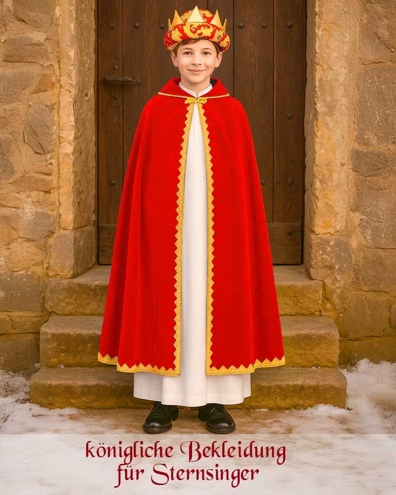 Sternsingermantel Samt rot, Größe S, Länge 95 cm