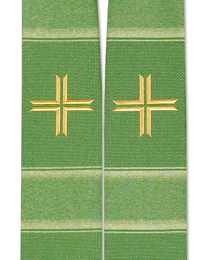 Stola des Friedens 140 cm grün bestickt Faconschnitt