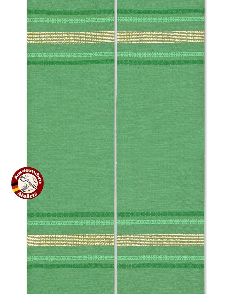 Priesterstola grün, Handwebstoff, Streifendesign 150 cm lang