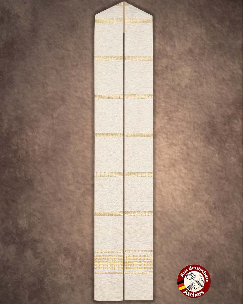 Priesterstola Beige, Handwebstoff, Streifeneinwebe