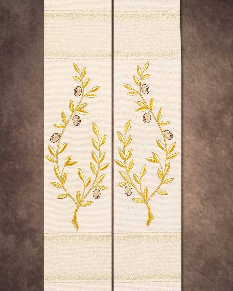 Stola weiß mit Kreuz und gesticktem Olivenzweig