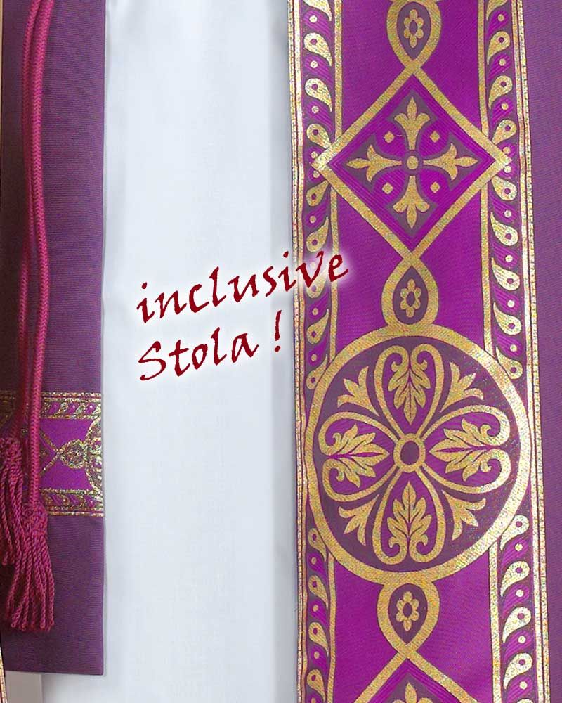 Nikolausmantel violett Nikolauskleidung mit Stola