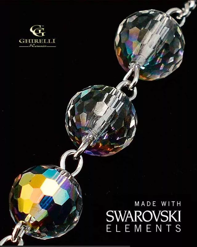 Rosenkranz Ghirelli Silber Swarovski-Kristall 8 mm Ø