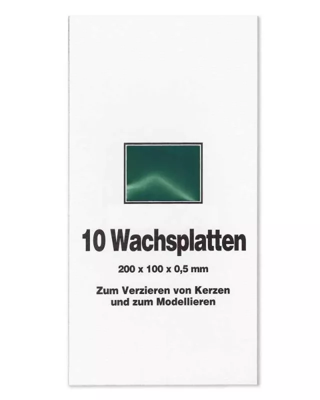 10 Wachsplatten 20 x10 cm tannengrün Verzierwachs