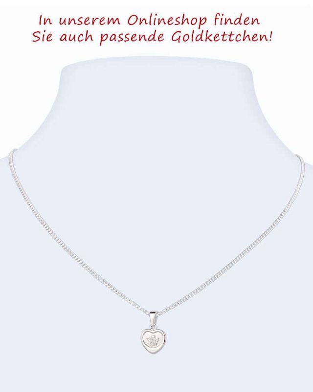 Schutzengel Anhänger Herz 925 Silber poliert 12 mm