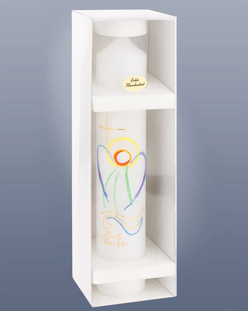Taufkerze modern 265x50 mm Ein Engel geht mit Dir