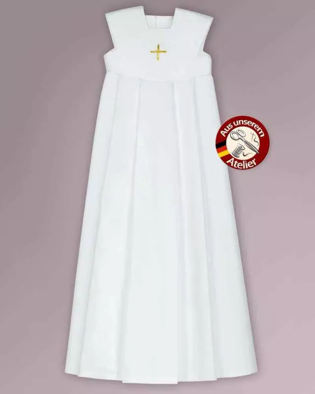 Taufkleid 90 cm Cottonova weiß Goldkreuz gestickt