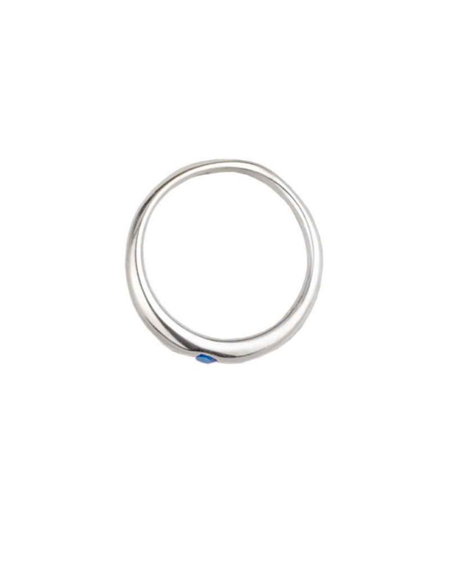 Taufring 10 mm echt silber mit Saphir Schmuckstein