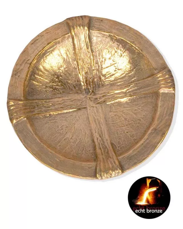 Taufschale 49 cm Ø goldener Bronzeguss poliert