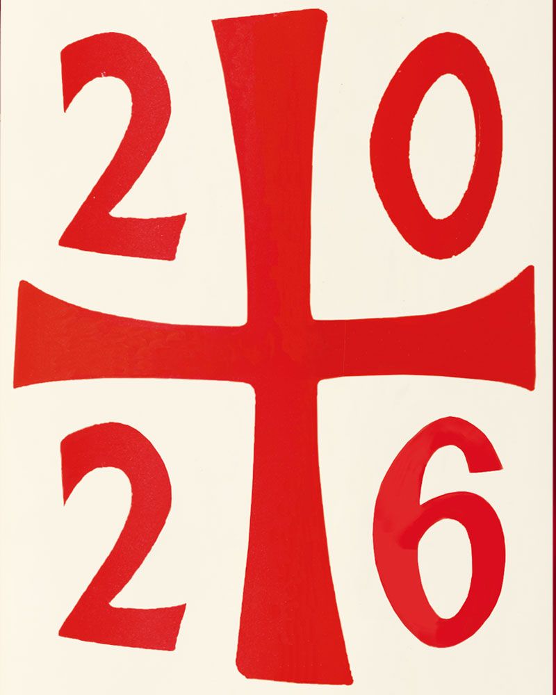 12 Osterkerzen 150 x 50 mm mit Kreuz & Jahreszahl RAL