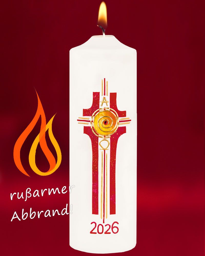 Osterkerze 225 x 70 mm RAL Kreuz der Unendlichkeit