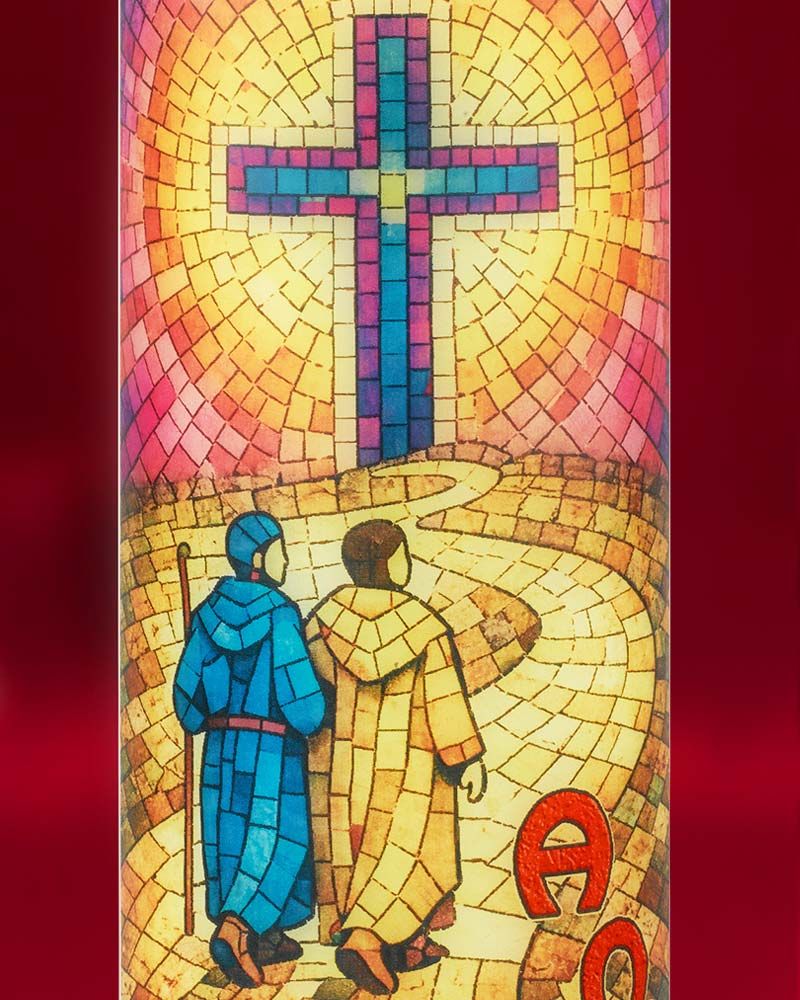 Osterkerze 165 x 50 mm, " Weg ins Licht "  A+O