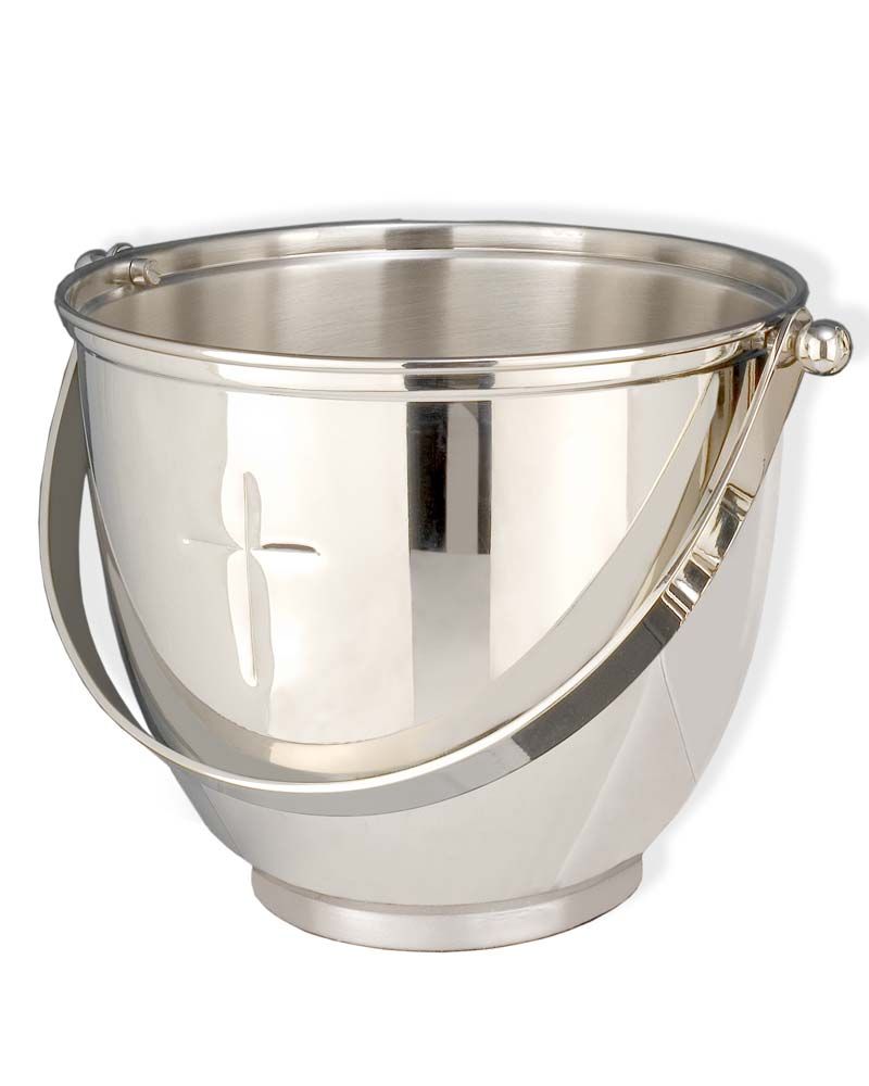 Weihwasser-Tragekessel vernickelt 21,5 cm Ø