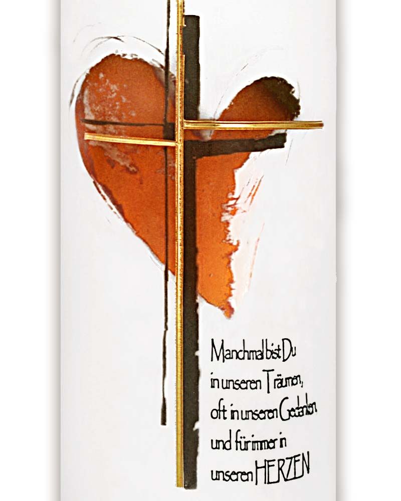 Trauerkerze 220 x 80 mm "Manchmal bist du in unseren Träumen"