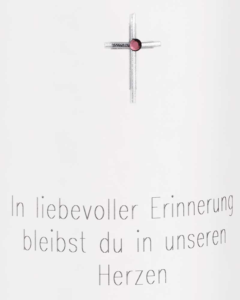 Gedenkkerze 200 x 70 mm mit Herz & Segensspruch