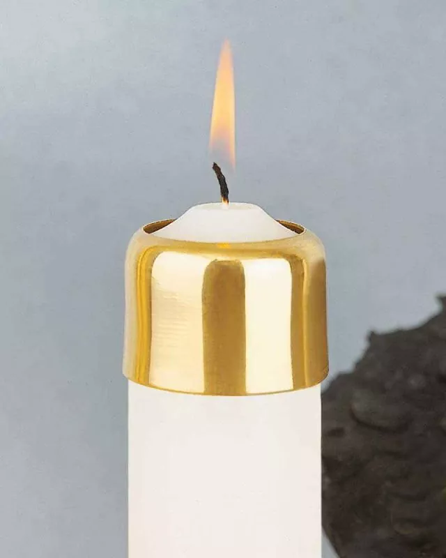 Tropfenschutzring Messing für Kerzen mit 70 mm Ø