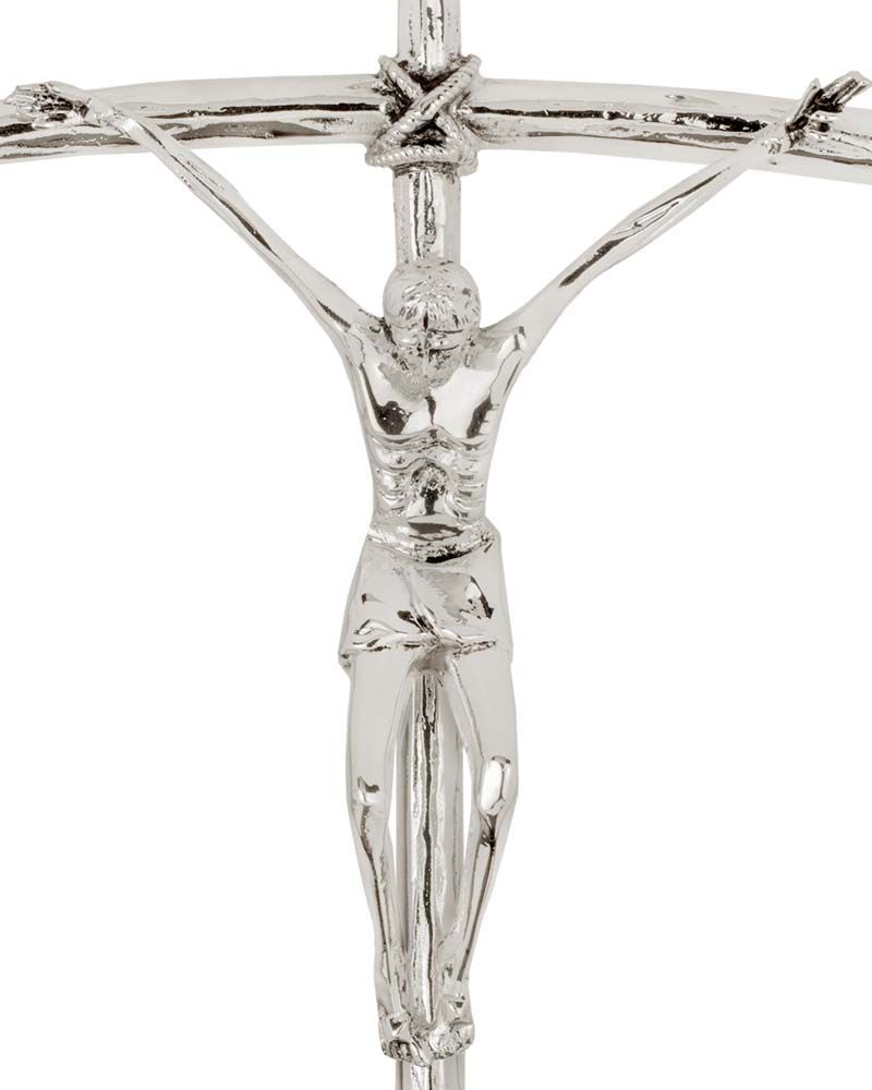 Vortragekreuz - Papstkreuz 50 x 24 cm versilbert glänzend