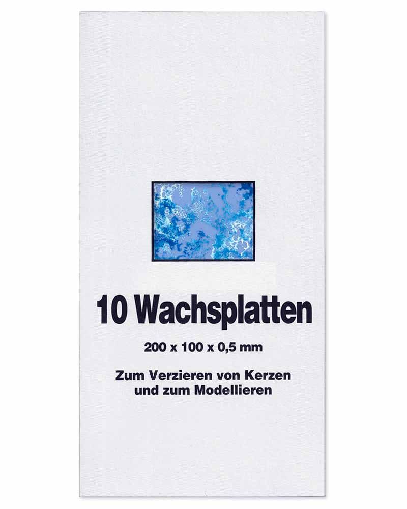 10 Wachsplatten 20 x 10 cm blau verlaufend marmoriert