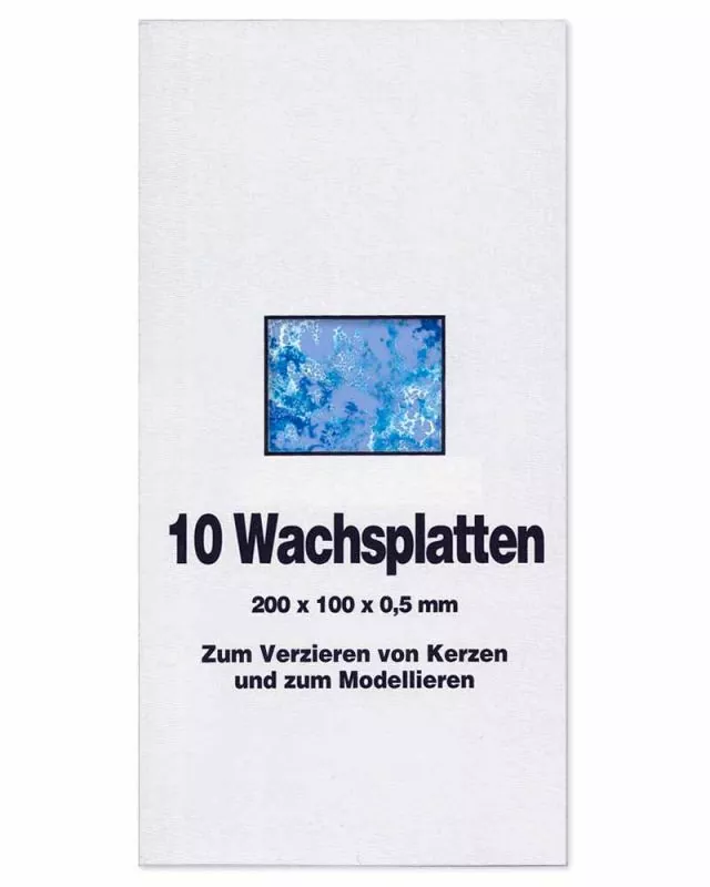 10 Wachsplatten 20 x 10 cm blau verlaufend marmoriert