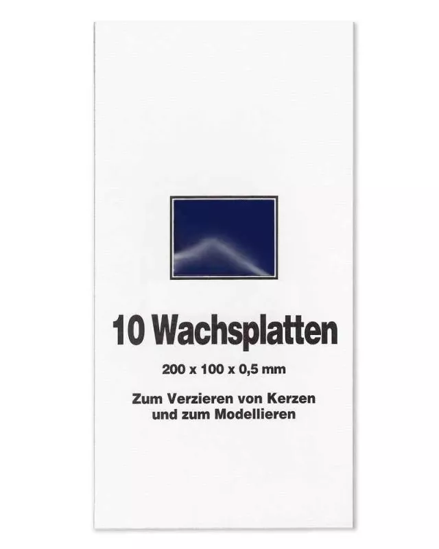 10 Wachsplatten 20 x10 cm enzianblau Verzierwachs