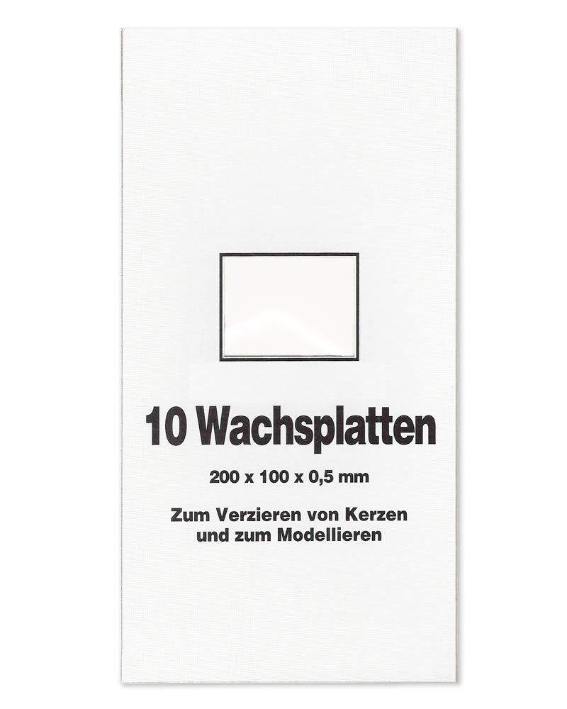 10 Wachsplatten weiß Verzierwachs 10 x 20 cm