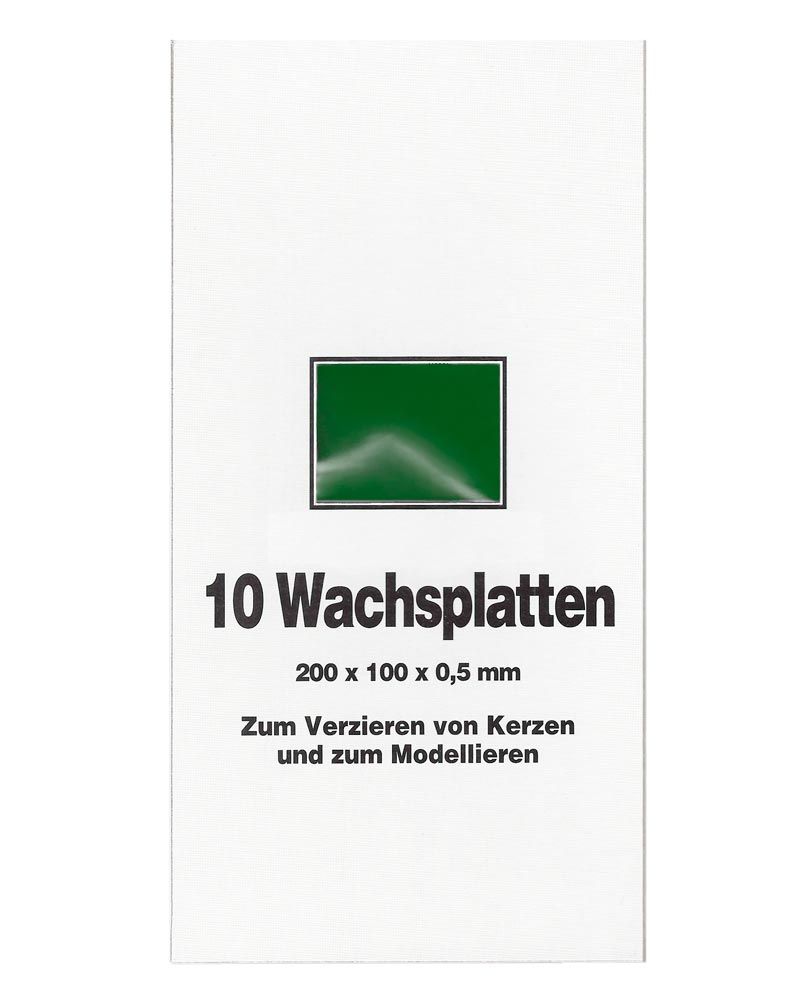 10 Wachsplatten laubgrün Verzierwachs 20 x 10 cm