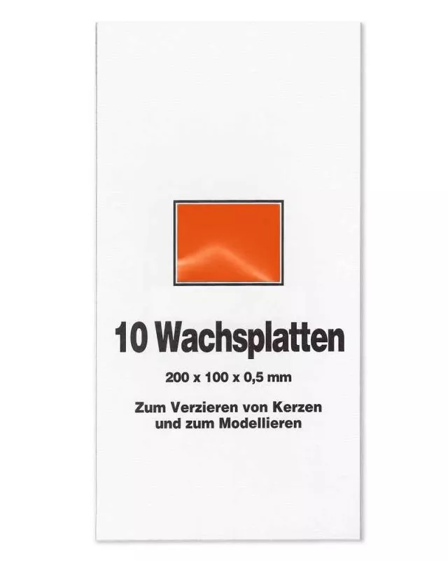 10 Wachsplatten orange Verzierwachs 10 x 20 cm