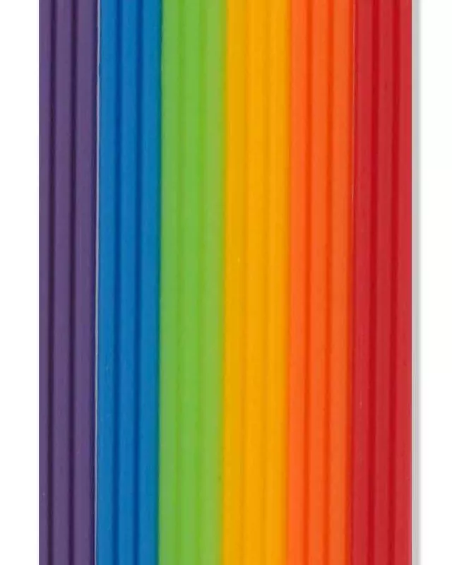 Rundstreifen 2 x 230 mm Regenbogenfarben Wachs