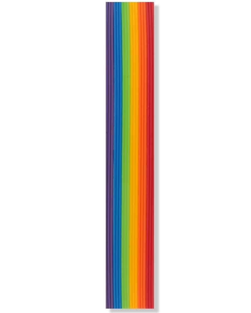Rundstreifen 2 x 230 mm Regenbogenfarben Wachs