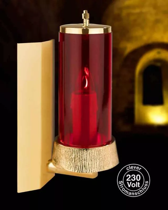 Wandewiglicht elektrisch rot mit Glühbirne 18 cm