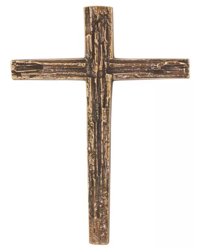 Wandkreuz 18,5 x 25 cm schlichtes Bronzerelief