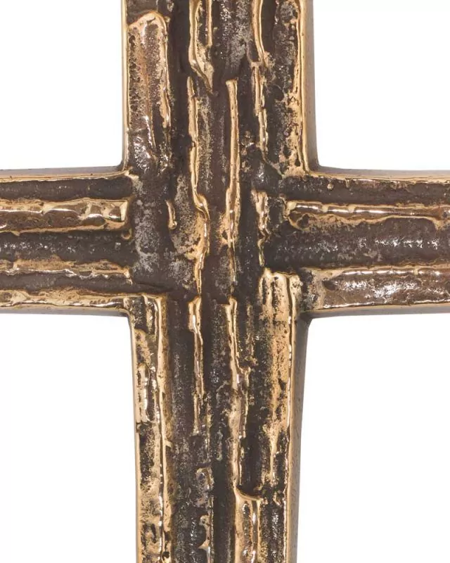 Wandkreuz 18,5 x 25 cm schlichtes Bronzerelief