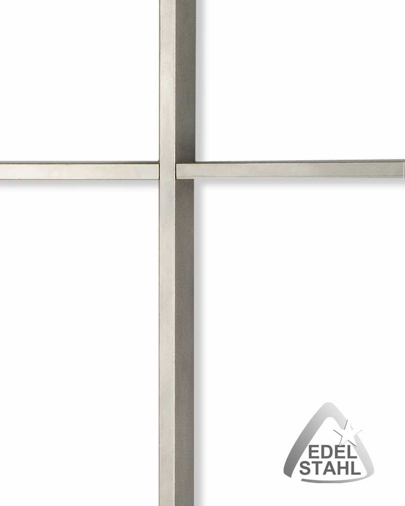 Wandkreuz aus Edelstahl matt schlicht 12 x 24 cm