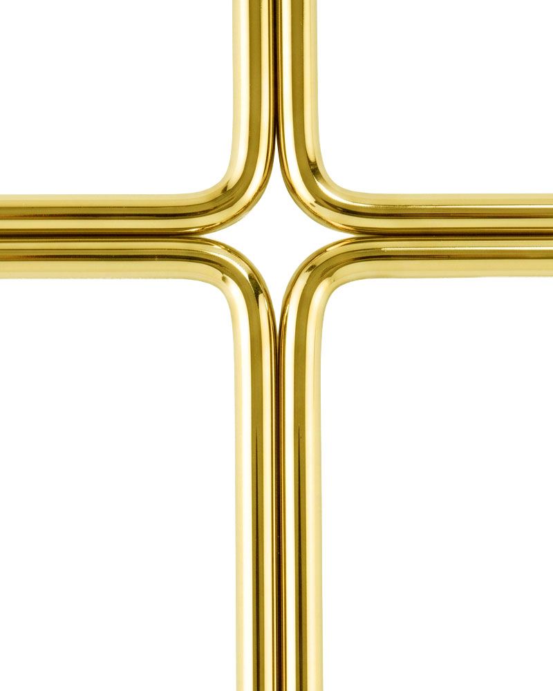 Kreuz aus Rundstäben Messing 27 cm x 21 cm
