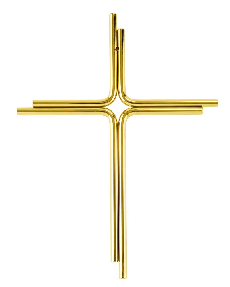 Kreuz aus Rundstäben Messing 27 cm x 21 cm