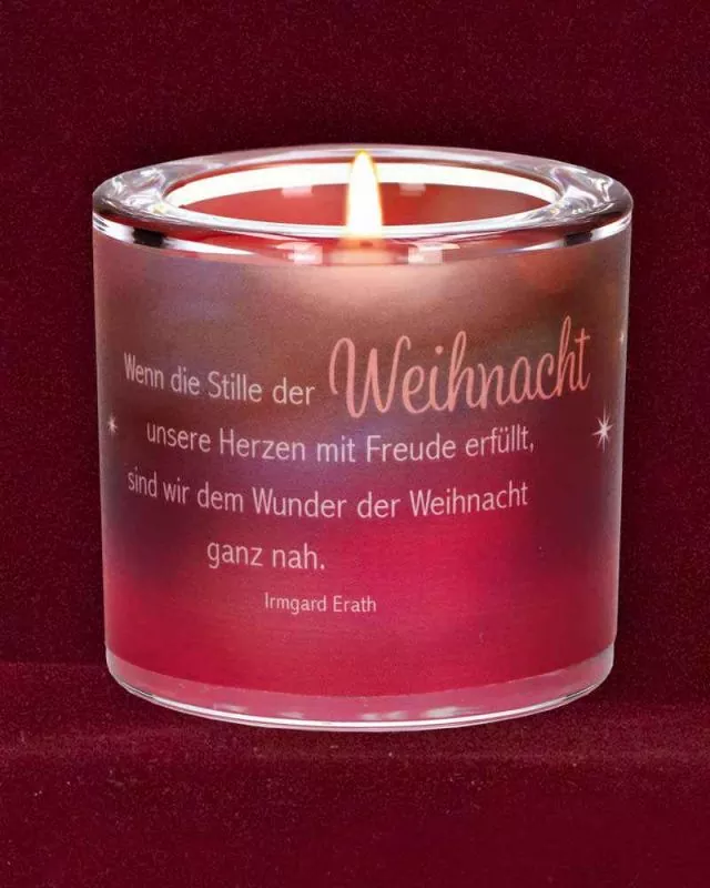 Glaswindlicht - 6 cm hoch Die Stille der Weihnacht