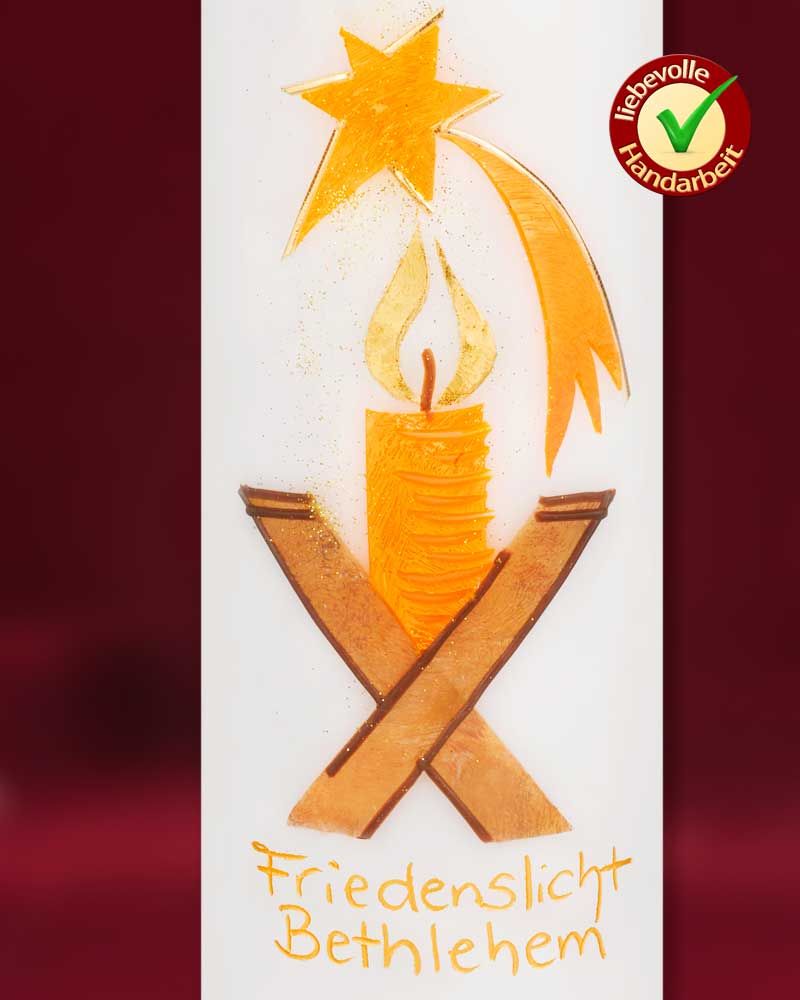 Weihnachtskerze 225x70mm  Friedenslicht Bethlehem